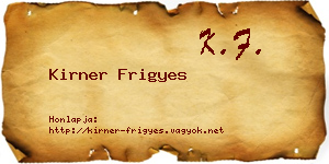 Kirner Frigyes névjegykártya